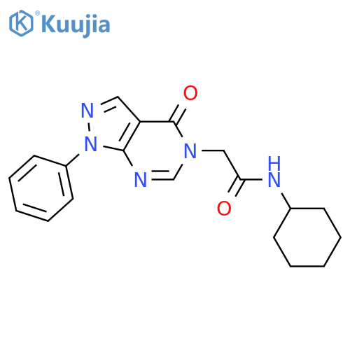 N-cyclohexyl-2-{4-oxo-1-phenyl-1H,4H,5H-pyrazolo3,4-dpyrimidin-5-yl}acetamide structure
