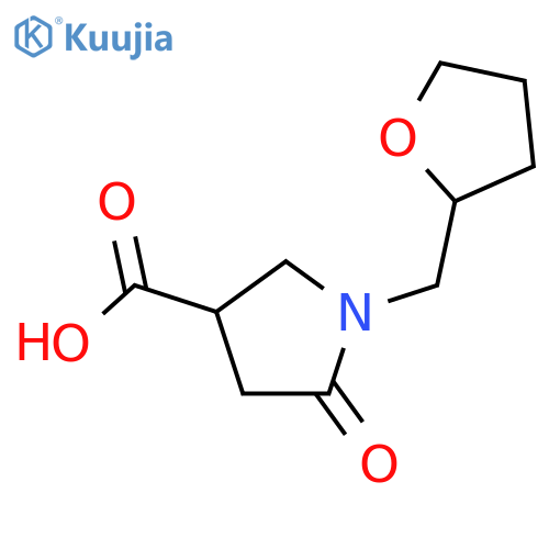 5-oxo-1-[(oxolan-2-yl)methyl]pyrrolidine-3-carboxylic acid structure
