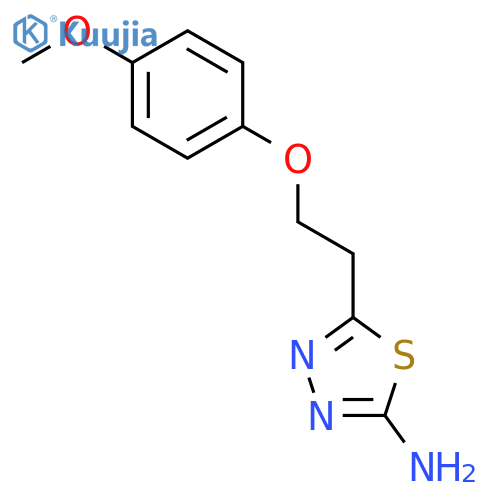 5-[2-(4-Methoxy-phenoxy)-ethyl]-[1,3,4]thiadiazol-2-ylamine structure
