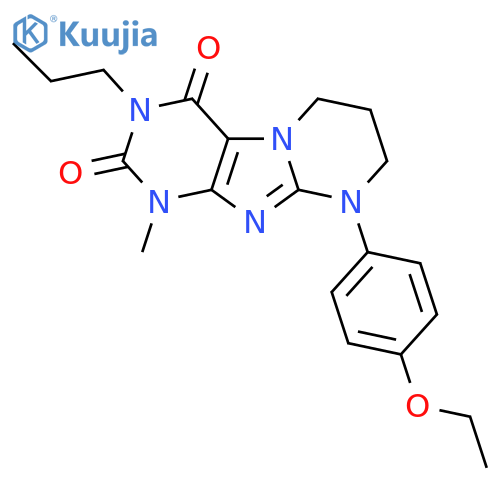 9-(4-ethoxyphenyl)-1-methyl-3-propyl-1H,2H,3H,4H,6H,7H,8H,9H-pyrimido1,2-gpurine-2,4-dione structure