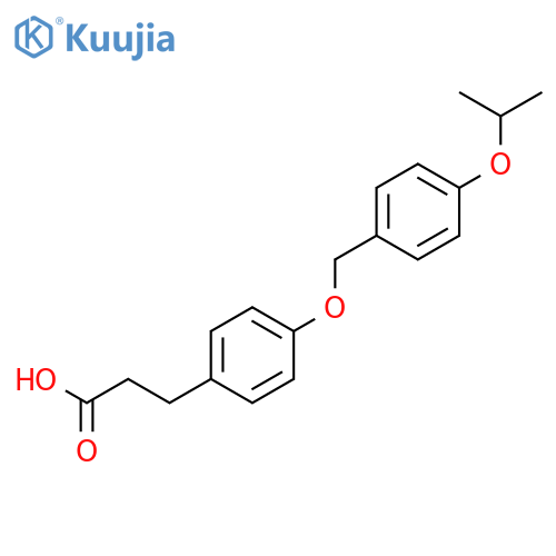 Benzenepropanoic acid, 4-[[4-(1-methylethoxy)phenyl]methoxy]- structure