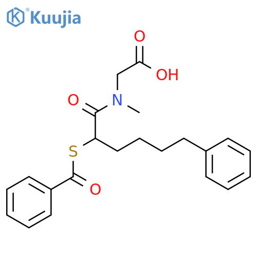 Glycine, N-[2-(benzoylthio)-1-oxo-6-phenylhexyl]-N-methyl- structure