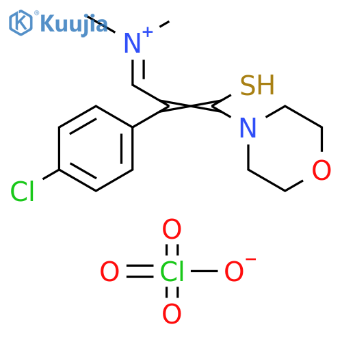 Methanaminium,N-[2-(4-chlorophenyl)-3-mercapto-3-(4-morpholinyl)-2-propenylidene]-N-methyl-, perchlorate (salt) structure