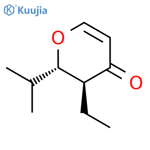 4H-PYRAN-4-ONE, 3-ETHYL-2,3-DIHYDRO-2-(1-METHYLETHYL)-, TRANS- structure