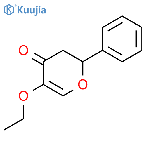 4H-Pyran-4-one, 5-ethoxy-2,3-dihydro-2-phenyl- structure