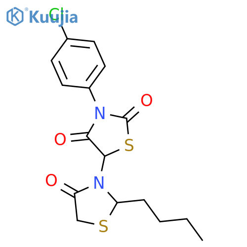 [3,5'-Bithiazolidine]-2',4,4'-trione, 2-butyl-3'-(4-chlorophenyl)- structure