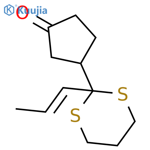 CYCLOPENTANONE, 3-[2-(1-PROPENYL)-1,3-DITHIAN-2-YL]- structure