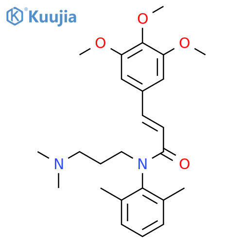 (2E)-N-[3-(dimethylamino)propyl]-N-(2,6-dimethylphenyl)-3-(3,4,5-trimethoxyphenyl)prop-2-enamide structure