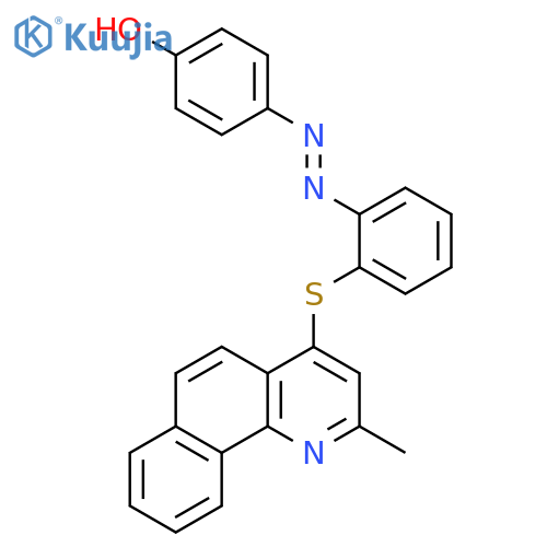PHENOL, 4-[[2-[(2-METHYLBENZO[H]QUINOLIN-4-YL)THIO]PHENYL]AZO]- structure