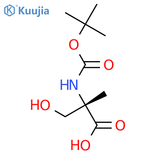 (S)-2-((tert-Butoxycarbonyl)amino)-3-hydroxy-2-methylpropanoic acid structure