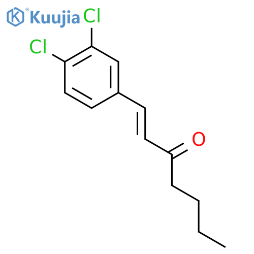(E)-1-(3,4-dichlorophenyl)hept-1-en-3-one structure