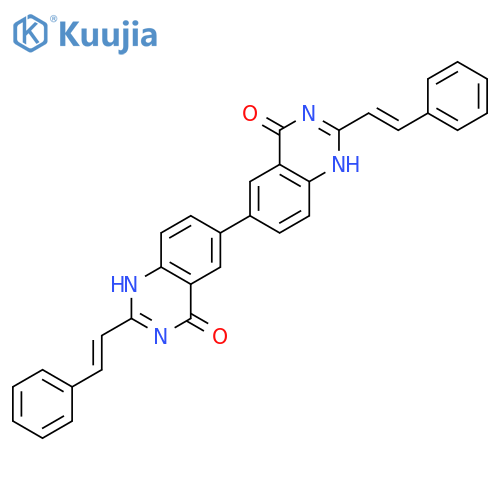 [6,6'-BIQUINAZOLINE]-4,4'(1H,1'H)-DIONE, 2,2'-BIS(2-PHENYLETHENYL)- structure