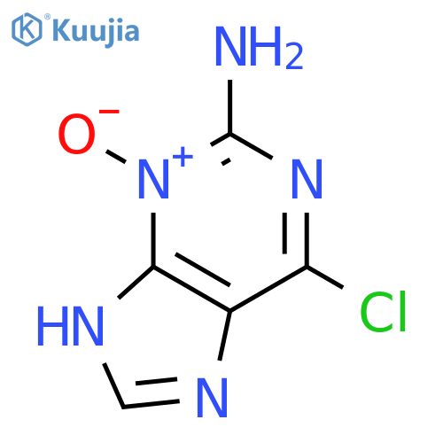 7H-PURIN-2-AMINE, 6-CHLORO-, 3-OXIDE structure
