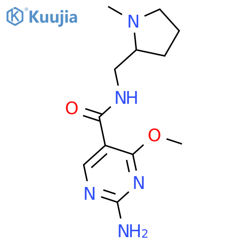 2-amino-4-methoxy-N-[(1-methylpyrrolidin-2-yl)methyl]pyrimidine-5-carboxamide structure