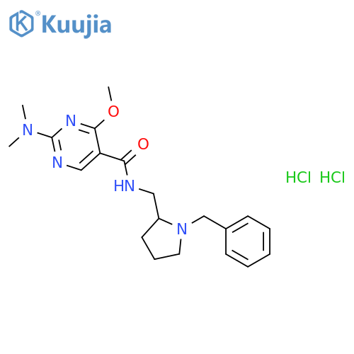 5-Pyrimidinecarboxamide,2-(dimethylamino)-4-methoxy-N-[[1-(phenylmethyl)-2-pyrrolidinyl]methyl]-,hydrochloride (1:2) structure