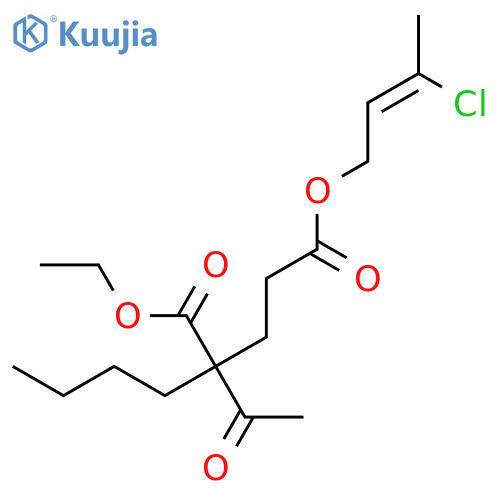 Pentanedioic acid, 2-acetyl-2-butyl-, 5-(3-chloro-2-butenyl) 1-ethyl ester structure