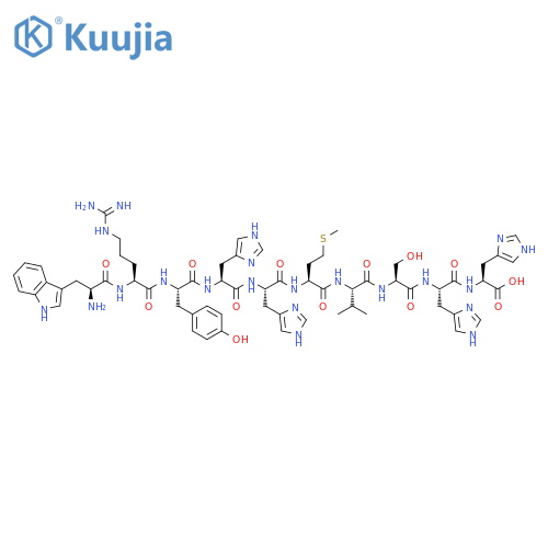 L-Histidine,L-tryptophyl-L-arginyl-L-tyrosyl-L-histidyl-L-histidyl-L-methionyl-L-valyl-L-seryl-L-histidyl- structure
