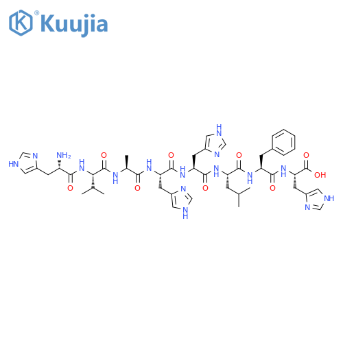 L-Histidine,L-histidyl-L-valyl-L-alanyl-L-histidyl-L-histidyl-L-leucyl-L-phenylalanyl- structure
