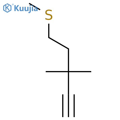 3,3-dimethyl-5-(methylsulfanyl)pent-1-yne structure
