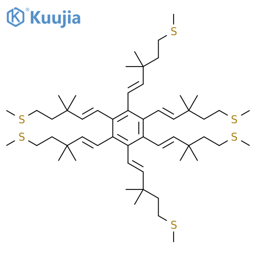 Benzene, hexakis[(1E)-3,3-dimethyl-5-(methylthio)-1-pentenyl]- structure