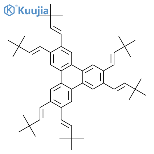 Triphenylene, 2,3,6,7,10,11-hexakis[(1E)-3,3-dimethyl-1-butenyl]- structure