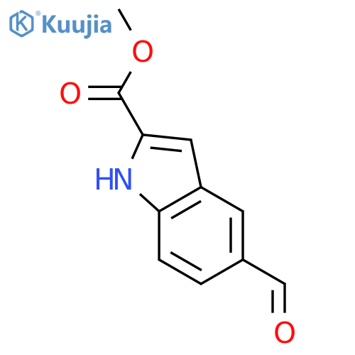 1H-INDOLE-2-CARBOXYLIC ACID,5-FORMYL-,METHYL ESTER structure