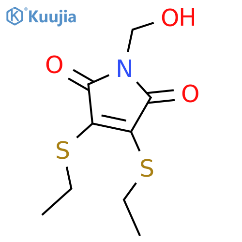 1H-Pyrrole-2,5-dione, 3,4-bis(ethylthio)-1-(hydroxymethyl)- structure