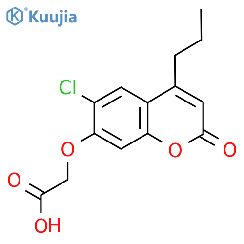 (6-Chloro-2-oxo-4-propyl-2H-chromen-7-yl)oxyacetic acid structure