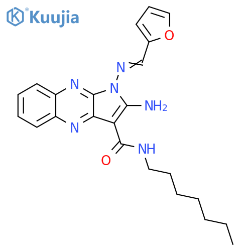 2-amino-1-(E)-(furan-2-yl)methylideneamino-N-heptyl-1H-pyrrolo2,3-bquinoxaline-3-carboxamide structure