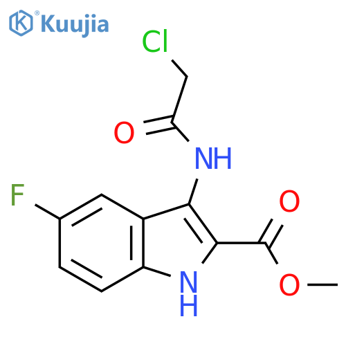 methyl 3-(2-chloroacetamido)-5-fluoro-1H-indole-2-carboxylate structure
