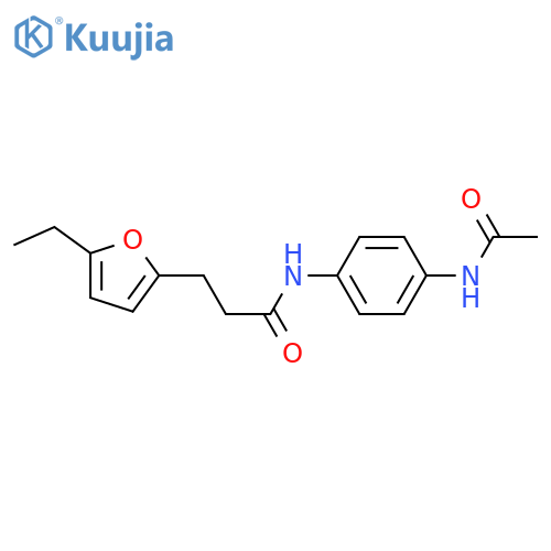 N-(4-acetamidophenyl)-3-(5-ethylfuran-2-yl)propanamide structure