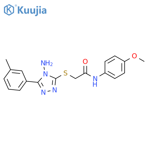2-{4-amino-5-(3-methylphenyl)-4H-1,2,4-triazol-3-ylsulfanyl}-N-(4-methoxyphenyl)acetamide structure