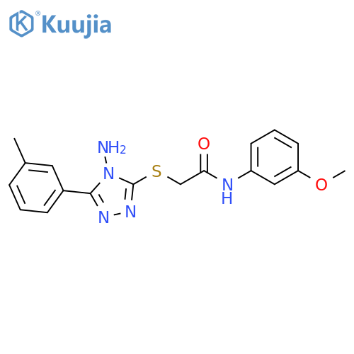 2-{4-amino-5-(3-methylphenyl)-4H-1,2,4-triazol-3-ylsulfanyl}-N-(3-methoxyphenyl)acetamide structure