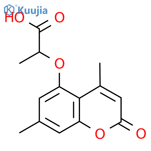 2-(4,7-Dimethyl-2-oxo-2H-chromen-5-yl)oxypropanoic acid structure