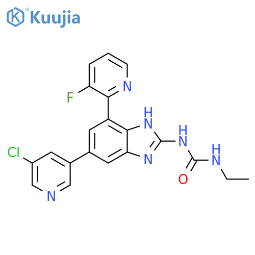 Urea,N-[6-(5-chloro-3-pyridinyl)-4-(3-fluoro-2-pyridinyl)-1H-benzimidazol-2-yl]-N'-ethyl- structure