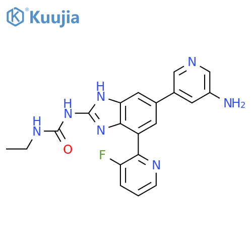 Urea,N-[6-(5-amino-3-pyridinyl)-4-(3-fluoro-2-pyridinyl)-1H-benzimidazol-2-yl]-N'-ethyl- structure