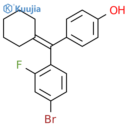 Phenol, 4-[(4-bromo-2-fluorophenyl)cyclohexylidenemethyl]- structure