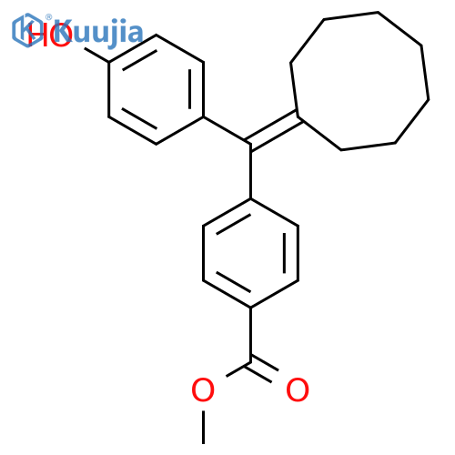 Benzoic acid, 4-[cyclooctylidene(4-hydroxyphenyl)methyl]-, methyl ester structure