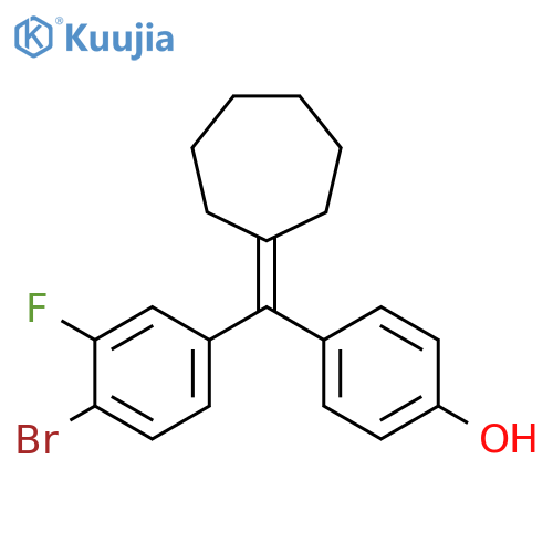 Phenol, 4-[(4-bromo-3-fluorophenyl)cycloheptylidenemethyl]- structure