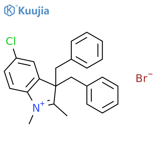 3H-INDOLIUM, 5-CHLORO-1,2-DIMETHYL-3,3-BIS(PHENYLMETHYL)-, BROMIDE structure