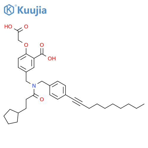 Benzoic acid,2-(carboxymethoxy)-5-[[(3-cyclopentyl-1-oxopropyl)[[4-(1-decynyl)phenyl]methyl]amino]methyl]- structure
