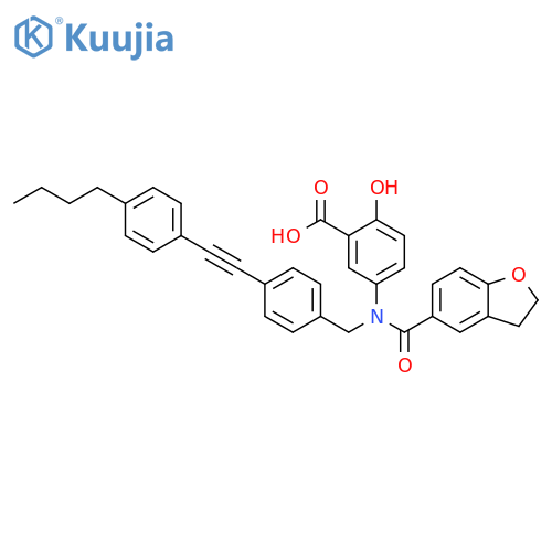 Benzoic acid,5-[[[4-[(4-butylphenyl)ethynyl]phenyl]methyl][(2,3-dihydro-5-benzofuranyl)carbonyl]amino]-2-hydroxy- structure