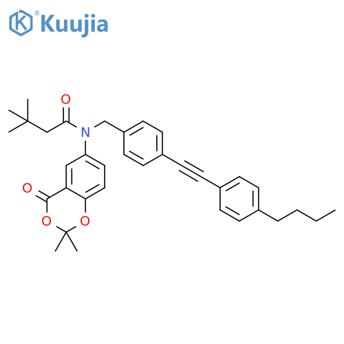 Butanamide,N-[[4-[(4-butylphenyl)ethynyl]phenyl]methyl]-N-(2,2-dimethyl-4-oxo-4H-1,3-benzodioxin-6-yl)-3,3-dimethyl- structure
