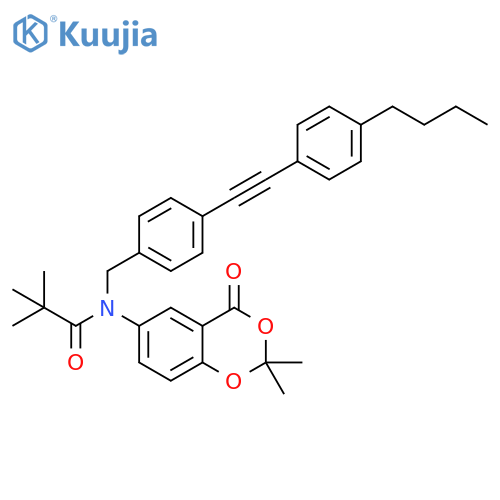 Propanamide,N-[[4-[(4-butylphenyl)ethynyl]phenyl]methyl]-N-(2,2-dimethyl-4-oxo-4H-1,3-benzodioxin-6-yl)-2,2-dimethyl- structure