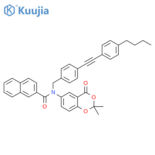 2-Naphthalenecarboxamide,N-[[4-[(4-butylphenyl)ethynyl]phenyl]methyl]-N-(2,2-dimethyl-4-oxo-4H-1,3-benzodioxin-6-yl)- structure