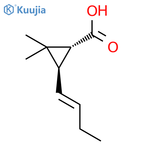 Cyclopropanecarboxylic acid, 3-(1-butenyl)-2,2-dimethyl-, (1R-trans)- structure