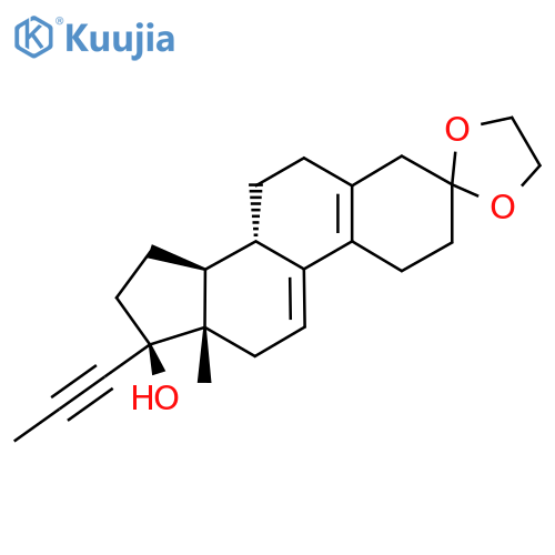 Estra-5(10),9(11)-dien-3-one, 17-hydroxy-17-(1-propyn-1-yl)-, cyclic 1,2-ethanediyl acetal, (17beta)- structure