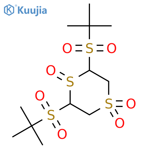 1,4-Dithiane, 2,6-bis[(1,1-dimethylethyl)sulfonyl]-, 1,4,4-trioxide structure