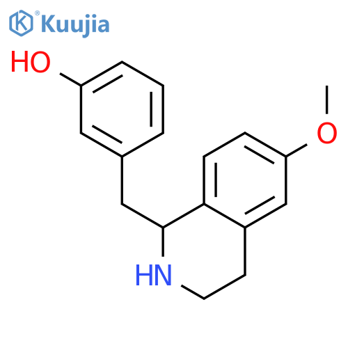 PHENOL, 3-[(1,2,3,4-TETRAHYDRO-6-METHOXY-1-ISOQUINOLINYL)METHYL]- structure