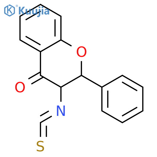 4H-1-BENZOPYRAN-4-ONE, 2,3-DIHYDRO-3-ISOTHIOCYANATO-2-PHENYL- structure